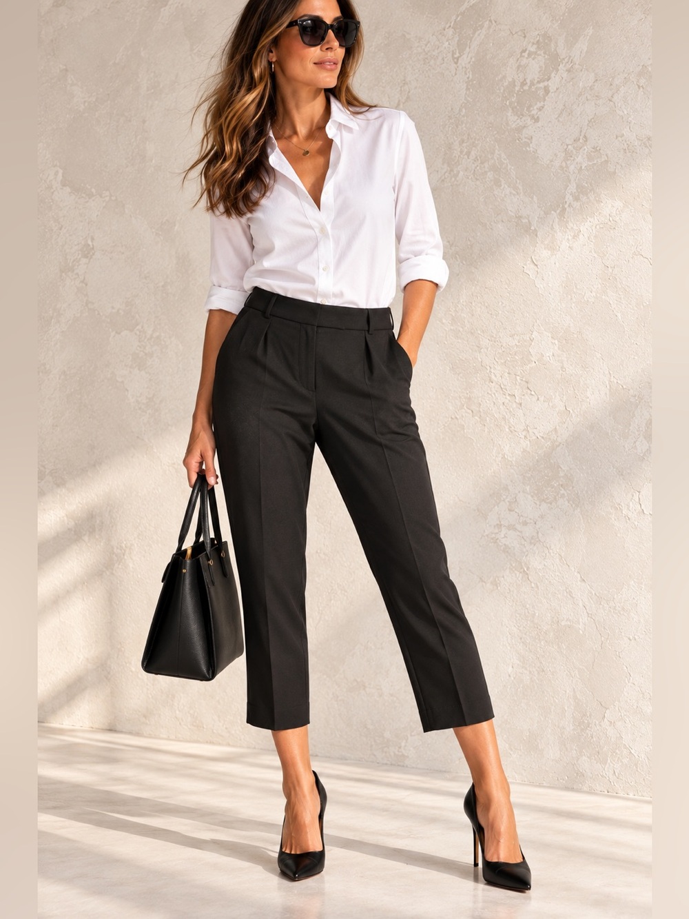 Tahari Arthur S. Levine Black Cropped Dress Pants Size 10